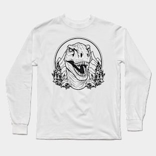 Dinosaur Wild Predator Adventure Vector Graphic Long Sleeve T-Shirt